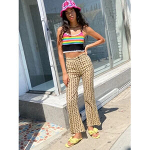 Gimaguas Disco Pants Cream/Black Womans Small